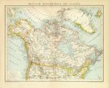 Britisch - Nordamerika und Alaska historische Landkarte Lithographie ca. 1899