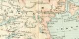 Britisch - Nordamerika und Alaska historische Landkarte...
