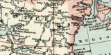 Britisch - Nordamerika und Alaska historische Landkarte Lithographie ca. 1904