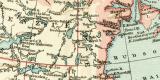 Britisch - Nordamerika und Alaska historische Landkarte Lithographie ca. 1910