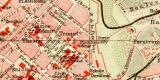 Brest historischer Stadtplan Karte Lithographie ca. 1908
