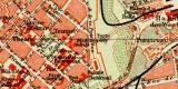 Brest historischer Stadtplan Karte Lithographie ca. 1911