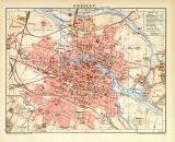 Breslau Stadtplan Lithographie 1904 Original der Zeit