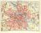 Breslau Stadtplan Lithographie 1907 Original der Zeit
