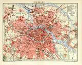 Breslau historischer Stadtplan Karte Lithographie ca. 1909