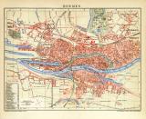 Bremen historischer Stadtplan Karte Lithographie ca. 1904