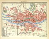 Bremen historischer Stadtplan Karte Lithographie ca. 1905