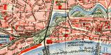 Bremen historischer Stadtplan Karte Lithographie ca. 1909