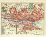 Bremen historischer Stadtplan Karte Lithographie ca. 1912