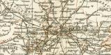Brandenburg Sachsen Karte Lithographie 1900 Original der...