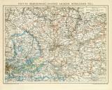 Provinz Brandenburg Provinz Sachsen Nördlicher Teil historische Landkarte Lithographie ca. 1900