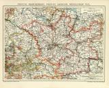 Brandenburg Sachsen Karte Lithographie 1905 Original der...