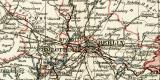 Provinz Brandenburg Provinz Sachsen Nördlicher Teil historische Landkarte Lithographie ca. 1905