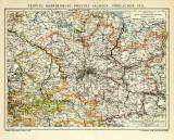 Brandenburg Sachsen Karte Lithographie 1912 Original der...