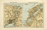Bosporus Dardanellen historische Landkarte Lithographie ca. 1901