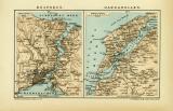 Bosporus Dardanellen historische Landkarte Lithographie ca. 1907