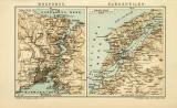 Bosporus Dardanellen historische Landkarte Lithographie ca. 1910