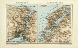 Bosporus Dardanellen historische Landkarte Lithographie ca. 1912