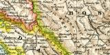 Bosnien Dalmatien Istrien Kroatien u. Slawonien historische Landkarte Lithographie ca. 1905