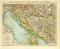 Bosnien Dalmatien Istrien Kroatien u. Slawonien historische Landkarte Lithographie ca. 1907