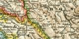 Bosnien Dalmatien Istrien Kroatien u. Slawonien historische Landkarte Lithographie ca. 1912
