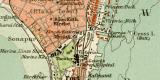 Bombay Stadtplan Lithographie 1901 Original der Zeit
