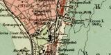 Bombay Stadtplan Lithographie 1905 Original der Zeit