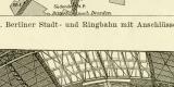 Berliner Stadt- und Ringbahn historische Bildtafel Holzstich ca. 1896