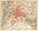 Berlin und Umgebung historischer Stadtplan Karte...