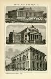 Berliner Bauten I. - II. historische Bildtafel Holzstich ca. 1896