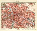 Berlin historischer Stadtplan Karte Lithographie ca. 1906