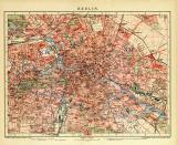 Berlin historischer Stadtplan Karte Lithographie ca. 1907
