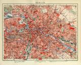 Berlin historischer Stadtplan Karte Lithographie ca. 1912