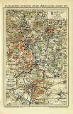 Die Belagerung von Belfort und die Kämpfe an der Lisaine 1871 historische Militärkarte Lithographie ca. 1910