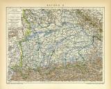 Bayern II. historische Landkarte Lithographie ca. 1905