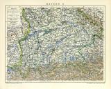 Bayern II. historische Landkarte Lithographie ca. 1906
