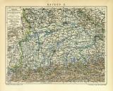 Bayern II. historische Landkarte Lithographie ca. 1909