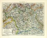 Bayern I. historische Landkarte Lithographie ca. 1907