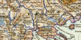 Balkanhalbinsel historische Landkarte Lithographie ca. 1904