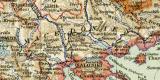 Balkanhalbinsel historische Landkarte Lithographie ca. 1905