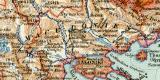 Balkanhalbinsel historische Landkarte Lithographie ca. 1904