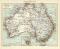 Australien historische Landkarte Lithographie ca. 1904
