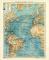 Atlantischer Ocean historische Landkarte Lithographie ca. 1906