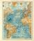Atlantischer Ocean historische Landkarte Lithographie ca. 1912