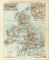 Die Schiffahrtsstrassen in Grossbritannien und Irland historische Landkarte Lithographie ca. 1908