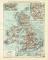 Die Schiffahrtsstrassen in Grossbritannien und Irland historische Landkarte Lithographie ca. 1911