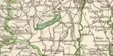 Die Schiffahrtsstrassen in Österreich-Ungarn historische Landkarte Lithographie ca. 1907