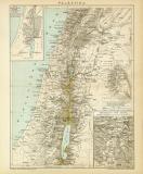 Palästina historische Landkarte Lithographie ca. 1892